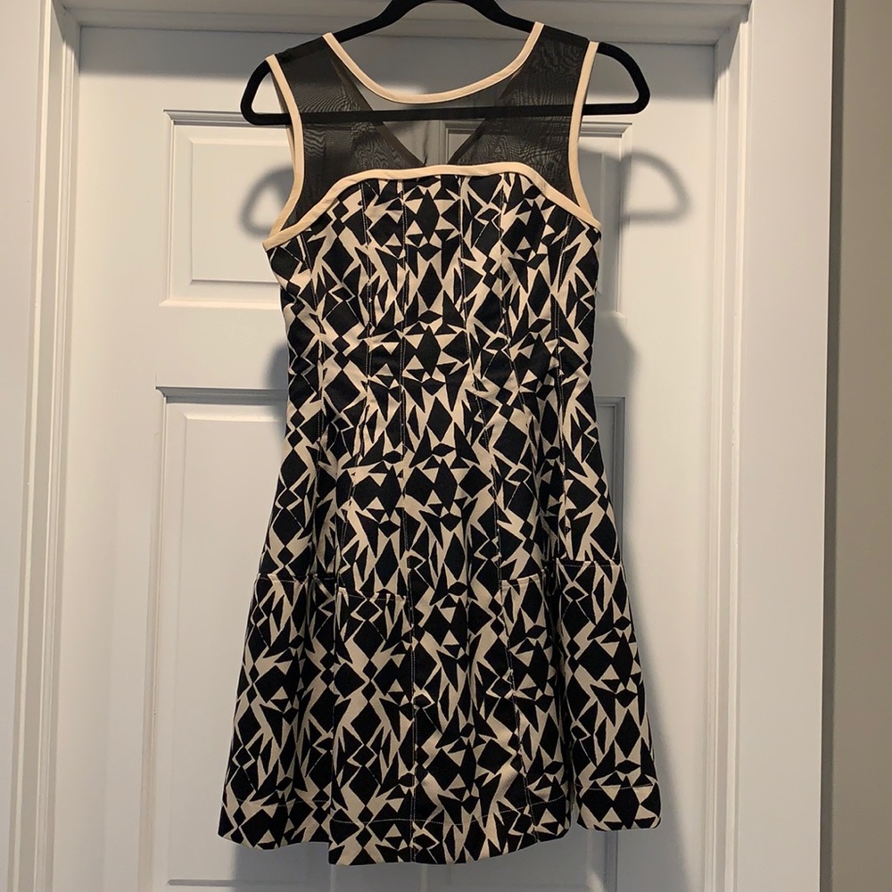 Black and Cream Short Dress
